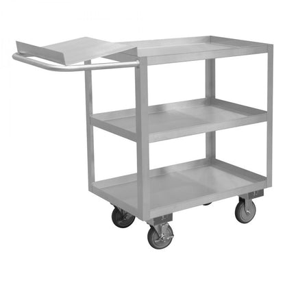 DURHAM MFG SOPC1618303ALU5PU Stainless Order Picking Cart, 3 Shelves