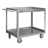 DURHAM MFG SRSC1618242FLD5PU Stainless Steel Stock Cart, 2 Shelves