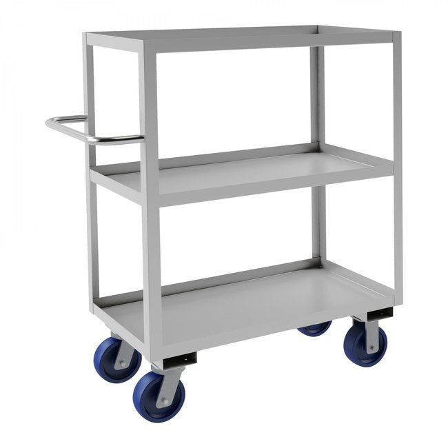 DURHAM MFG SRSC1618363ALU6PU Stainless Steel Stock Cart, 3 Shelves