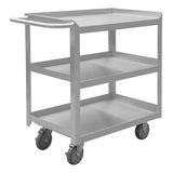 DURHAM MFG SRSC1630603FLD5PU Stainless Steel Stock Cart, 3 Shelves