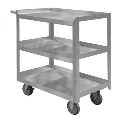DURHAM MFG SRSC1630603FLD5PU Stainless Steel Stock Cart, 3 Shelves