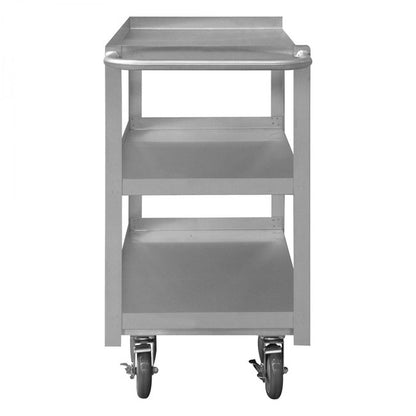 DURHAM MFG SRSC1630603FLD5PU Stainless Steel Stock Cart, 3 Shelves