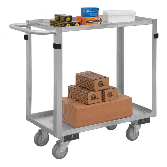 DURHAM MFG SRSC2016302ALU4PU Stainless Steel Stock Cart, 2 Shelves