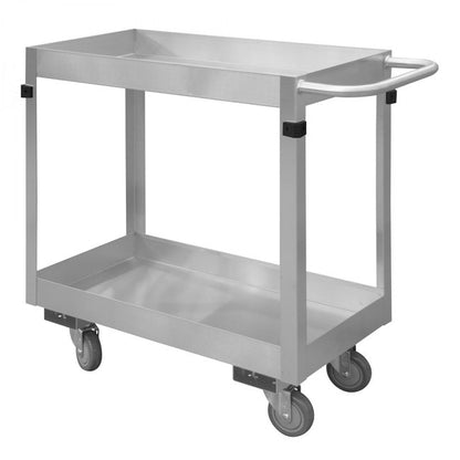 DURHAM MFG SRSC32016302ALU4PU Stainless Steel Stock Cart, 2 Shelves