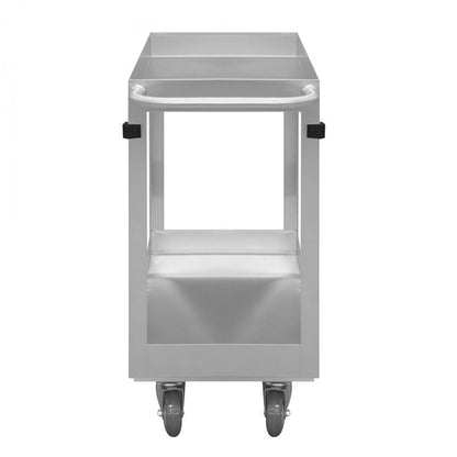 DURHAM MFG SRSC32016302ALU4PU Stainless Steel Stock Cart, 2 Shelves