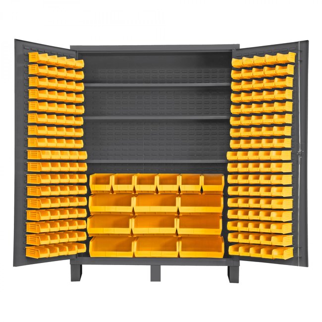 DURHAM MFG SSC-185-3S-95 Cabinet, 3 Shelves, 185 Yellow Bins