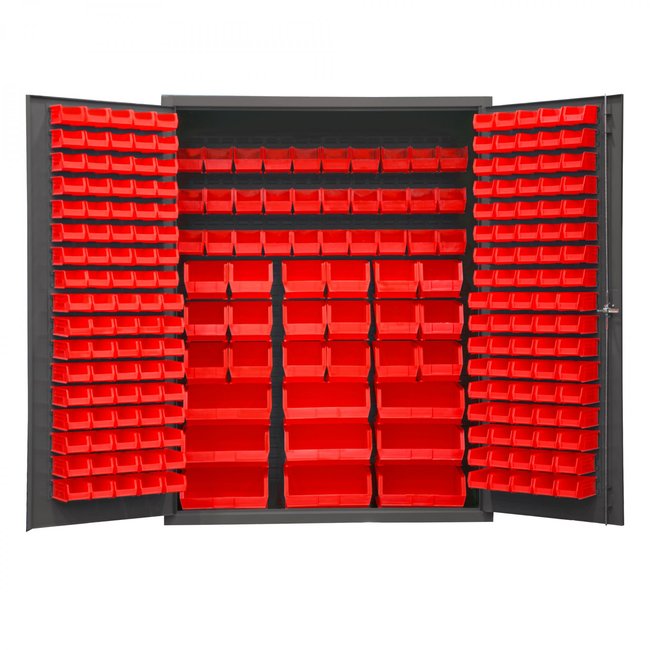 DURHAM MFG SSC-227-NL-1795 Cabinet, 227 Red Bins, No Legs