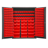 DURHAM MFG SSC-227-NL-1795 Cabinet, 227 Red Bins, No Legs