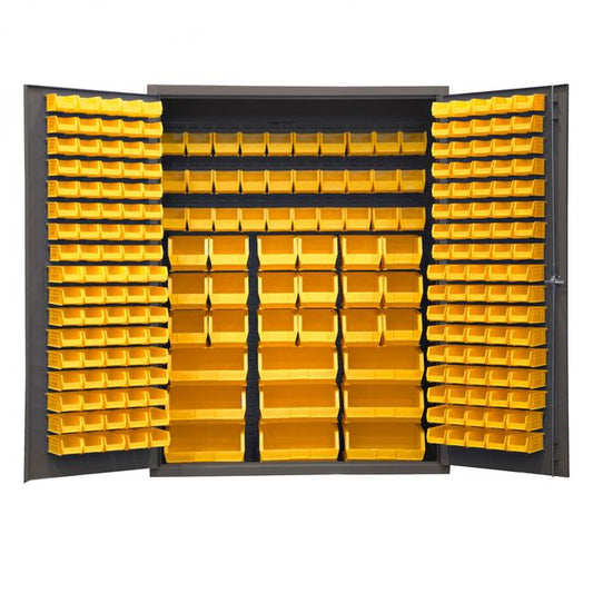 DURHAM MFG SSC-227-NL-95 Cabinet, 227 Yellow Bins, No Legs