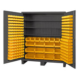 DURHAM MFG SSC-722484-BDLP-212-3S-95 Cabinet, 3 Shelves, 216 Yellow Bins