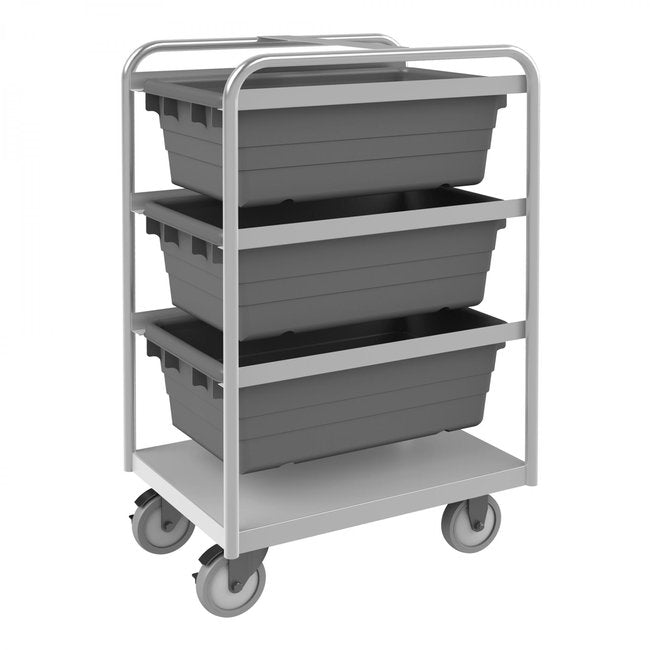 DURHAM MFG STBR-183042-3-5PU Stainless Steel Tub Rack Cart, 3 Bins