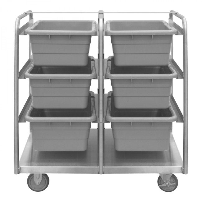 DURHAM MFG STBR-303642-6-5PU Stainless Steel Tub Rack Cart, 6 Bins