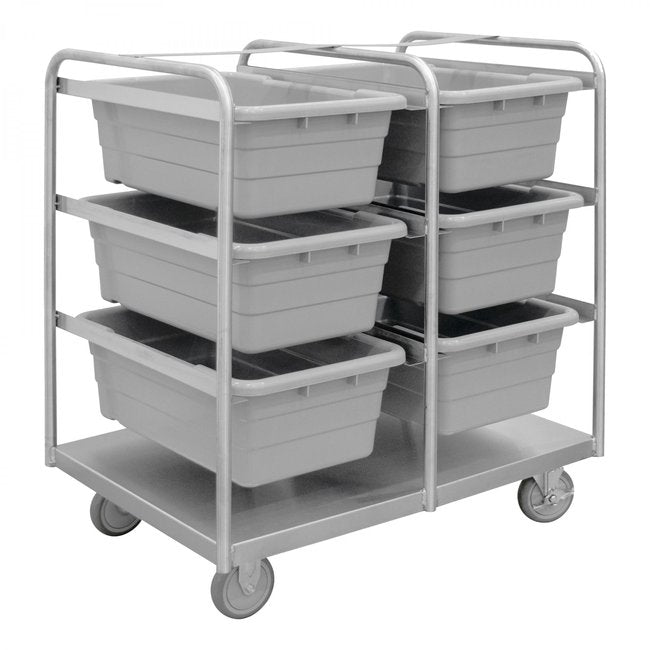 DURHAM MFG STBR-303642-6-5PU Stainless Steel Tub Rack Cart, 6 Bins