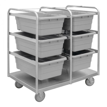DURHAM MFG STBR-303642-6-5PU Stainless Steel Tub Rack Cart, 6 Bins