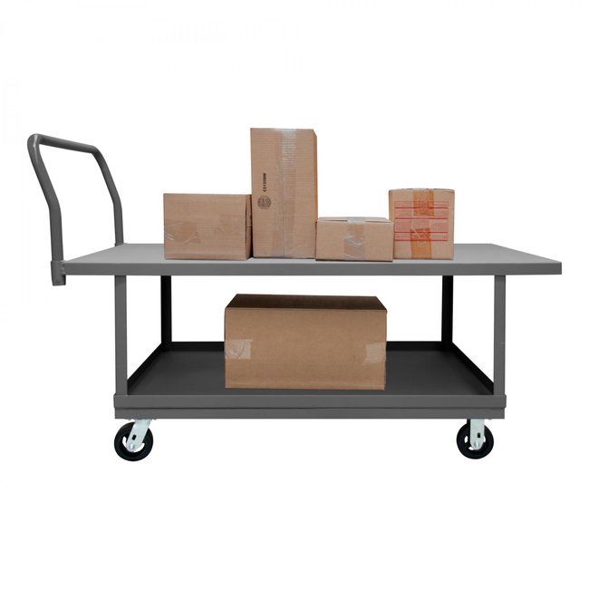 DURHAM MFG WHPT24485MR95 Platform Truck, 2 Shelves, 24 x 48