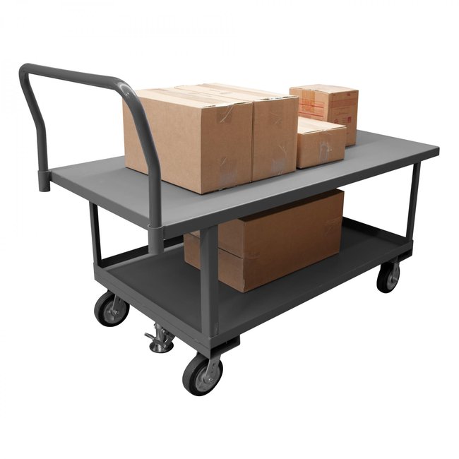 DURHAM MFG WHPTFL30606MR95 Platform Truck, 2 Shelves, 30 x 60