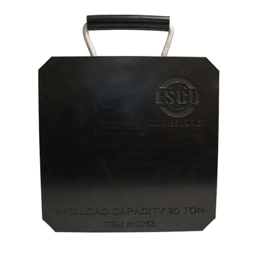 ESCO 10753 Jack Plate, 12"x12"x1", With Built In Handle, Black (20 Ton Weight Capacity)