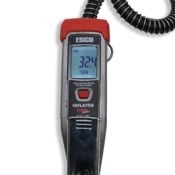 ESCO 10962 Tire Inflator, Compact Digital LCD Gauge w/ Clip on Chuck