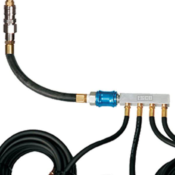 ESCO 10967 Manifold, 4 Way w/ 4x25 Ft. Hose w/ Clip on Chucks [For use with 10965]