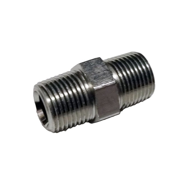 Flo-Dynamics 941730 Connector – 3/8MPT (Female Coupler to Chrome Block, Dipstick Manifold)