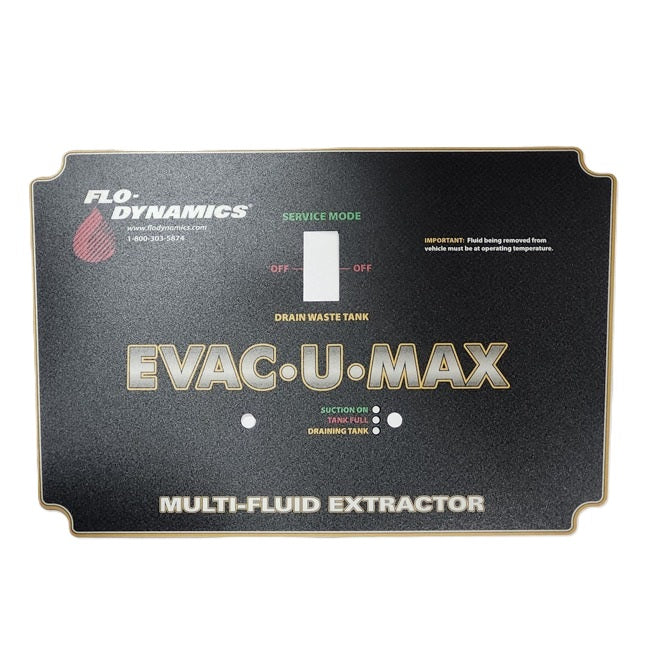 Flo-Dynamics 944028 Overlay Sticker – Control Panel, Evacumax