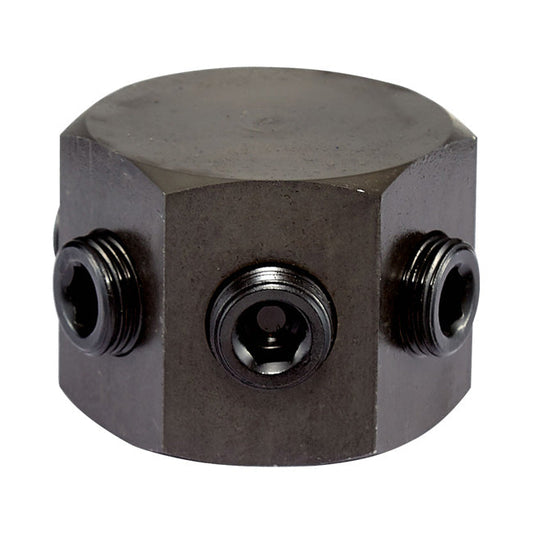Freedom Hydraulics 6 Port Hexagon Manifold, 1 In - 5 Out, 3/8In. Nptf