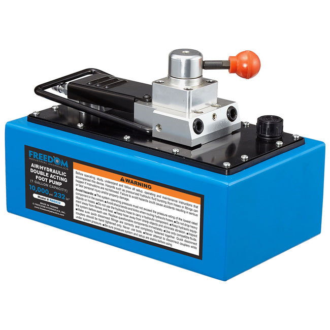Freedom Hydraulics 232 In3 (1 Gallon) 10,000 Psi Air Actuated Double Acting Hyd Treadle Pump