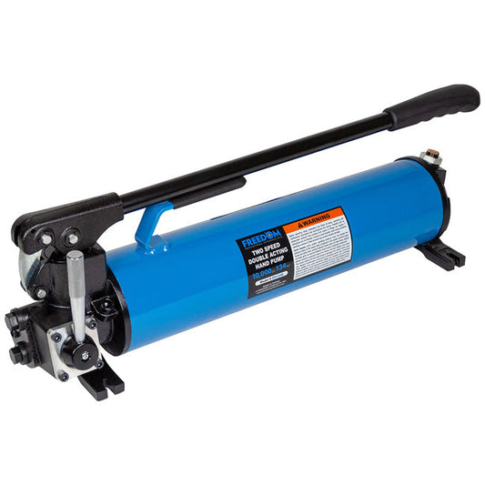 Freedom Hydraulics 134 In3 10,000 Psi Two Speed Hand Pump - Double Acting, 4 Way 3 Position Valve