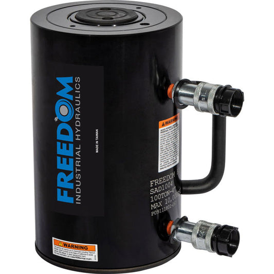 Freedom Hydraulics 100 Ton Aluminum Double Acting Cylinder, 4 In Stroke