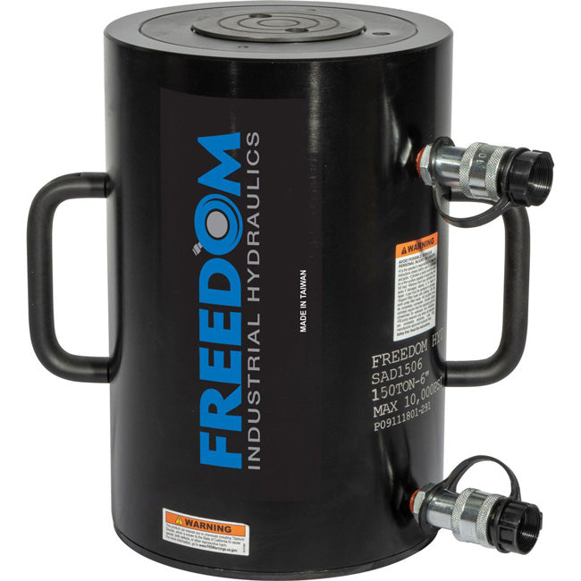 Freedom Hydraulics 150 Ton Aluminum Double Acting Cylinder, 6 In Stroke