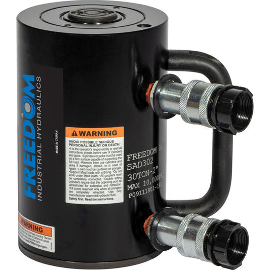 Freedom Hydraulics 30 Ton Aluminum Double Acting Cylinder, 2 In Stroke