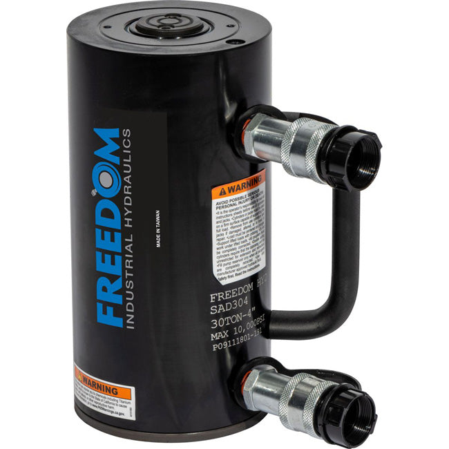 Freedom Hydraulics 30 Ton Aluminum Double Acting Cylinder, 4 In Stroke