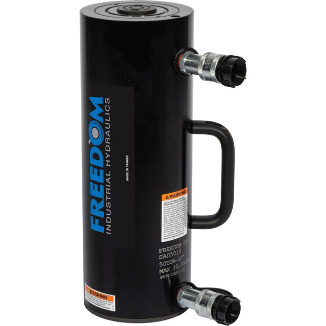 Freedom Hydraulics 50 Ton Aluminum Double Acting Cylinder, 10 In Stroke