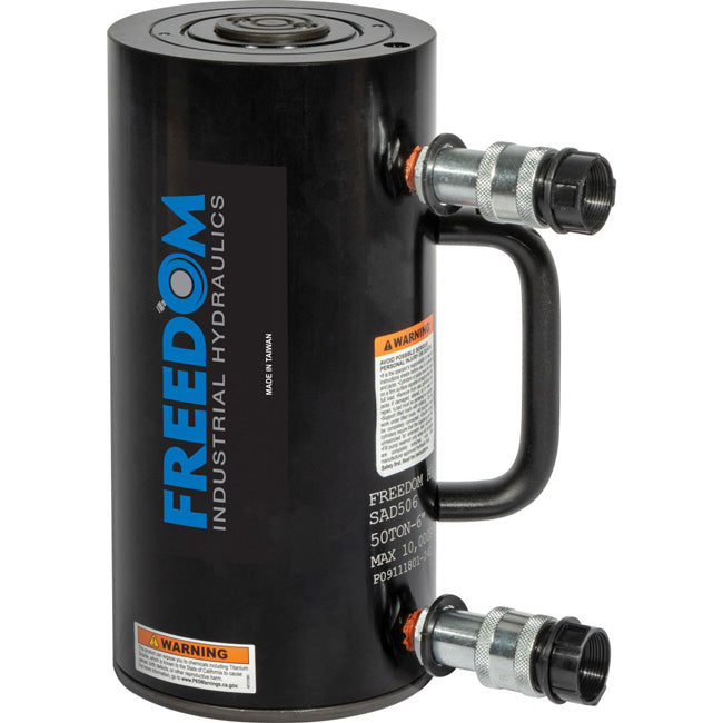 Freedom Hydraulics 50 Ton Aluminum Double Acting Cylinder, 6 In Stroke