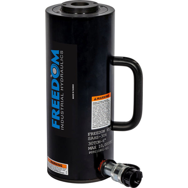 Freedom Hydraulics 30 Ton Aluminum Hollow Hole Cylinder, 6.00In. Stroke