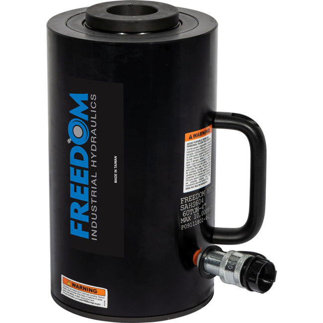 Freedom Hydraulics 60 Ton Aluminum Hollow Hole Cylinder, 4.00In. Stroke