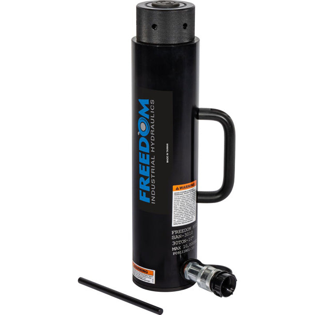 Freedom Hydraulics 30 Ton Aluminum Locknut Cylinder, 10 In Stroke