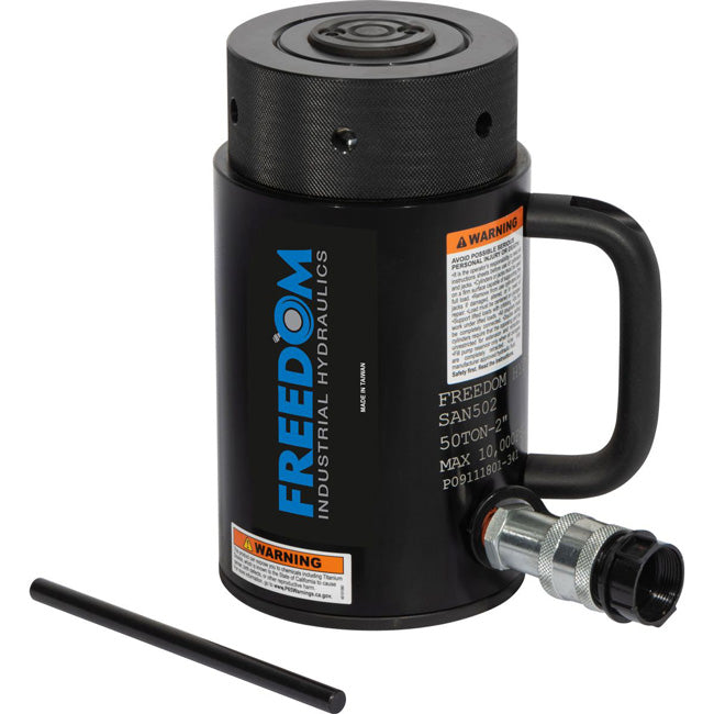 Freedom Hydraulics 50 Ton Aluminum Locknut Cylinder, 2 In Stroke
