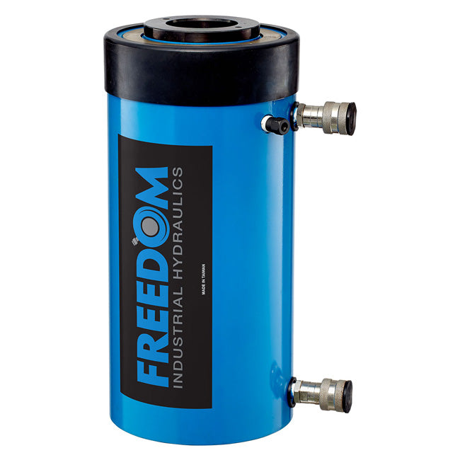 Freedom Hydraulics 100 Ton Double Acting Hollow Hole Cylinder, 10.00In. Stroke