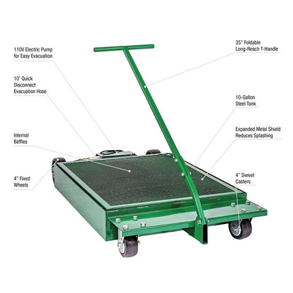 JohnDow 10-Gal. Low-Profile Oil Drain w/Evac Pump P/N: JDI-AF10E