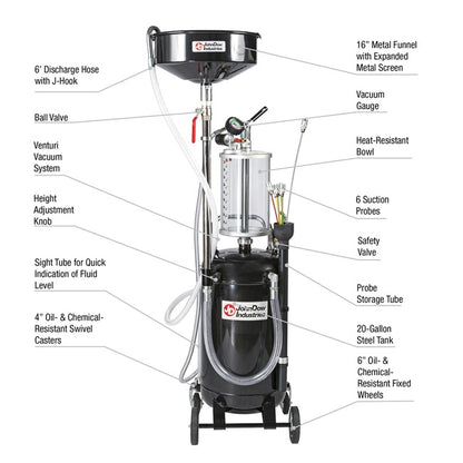 JohnDow 20-Gal. Combination Fluid Evac & Oil Drain P/N: JDI-20COMBO