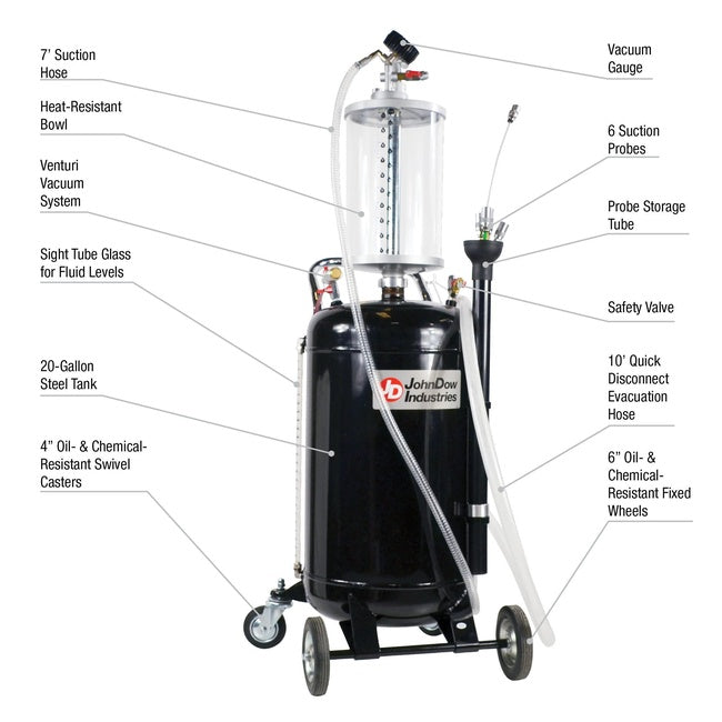 JohnDow 20-Gal. Fluid Evacuator P/N: JDI-20EV-B
