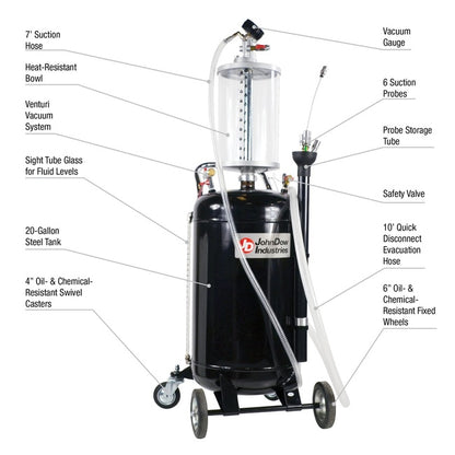 JohnDow 20-Gal. Fluid Evacuator P/N: JDI-20EV-B