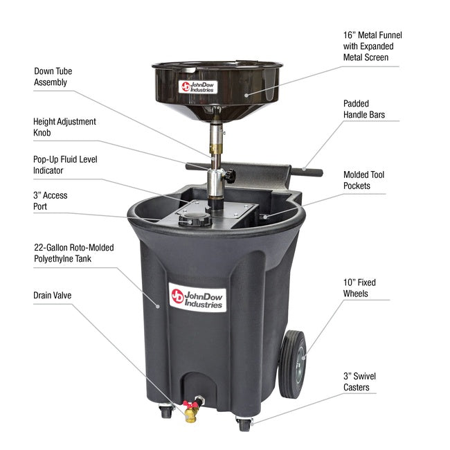 JohnDow 22-Gal. Oil Change Station P/N: JDI-22DCX