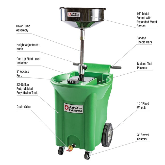 JohnDow 22-Gal. Portable Antifreeze Drain P/N: JDI-22DCAF