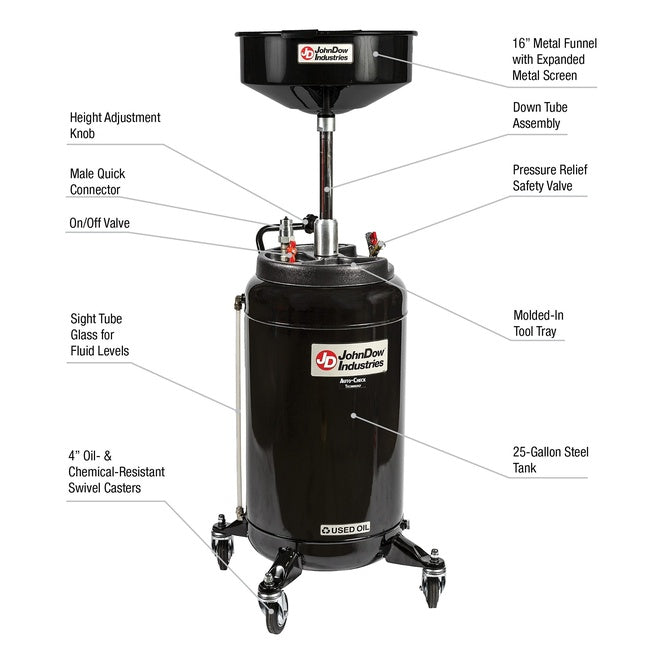 JohnDow 25-Gal.  H.D. Self-Evac Antifreeze Drain P/N: JDI-25HDC-EA
