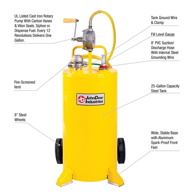 JohnDow 25-Gal. UL Listed Diesel Caddy P/N: FC-25DC