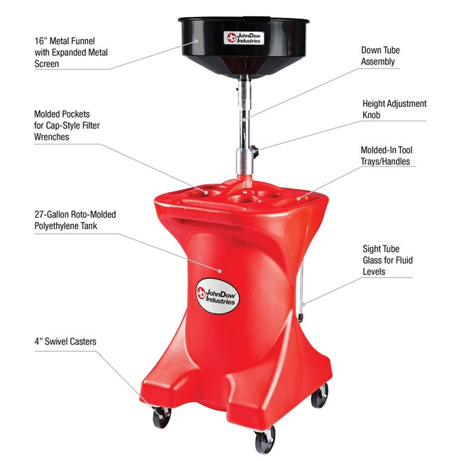 JohnDow 27-Gal. Deluxe Poly Portable Oil Drain P/N: JDI-27GFD