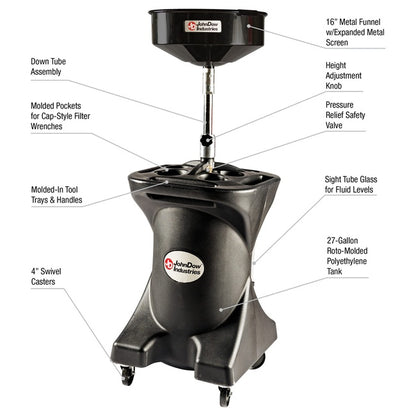 JohnDow 27-Gal. Deluxe Poly Self-Evac Oil Drain P/N: JDI-27DC