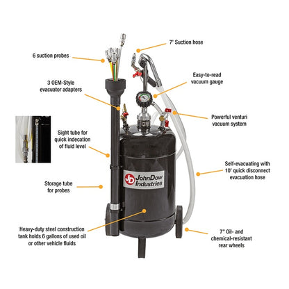 JohnDow 6-Gal. Fluid Evacuator P/N: JDI-6EV